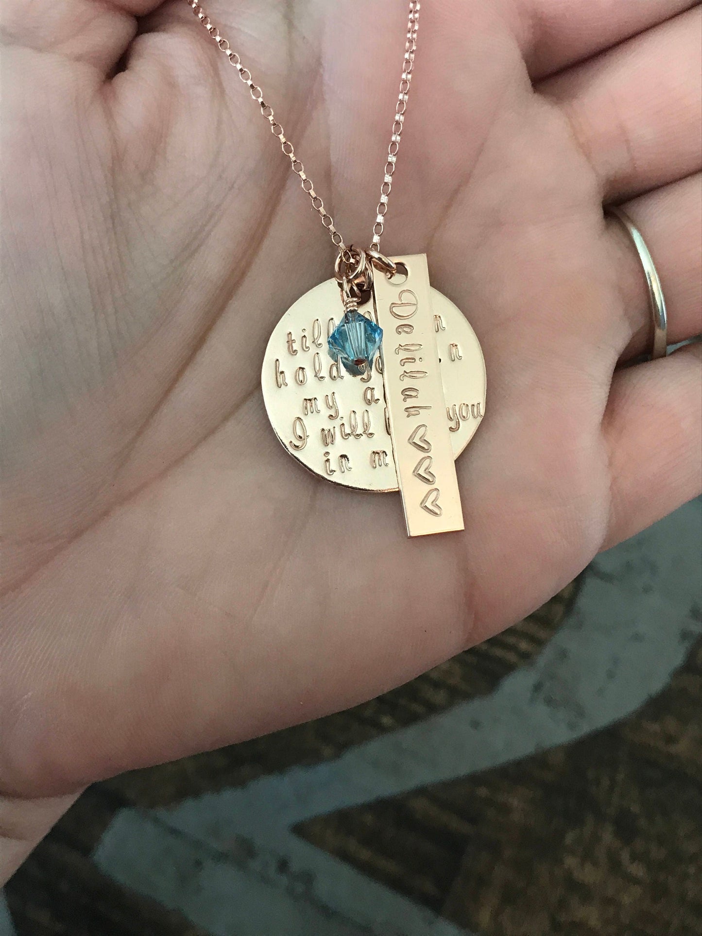 Till I can hold you in my arms I will hold you in my heart Memorial necklace Miscarriage Jewelry Stillborn Necklace Infant-Child loss Gift