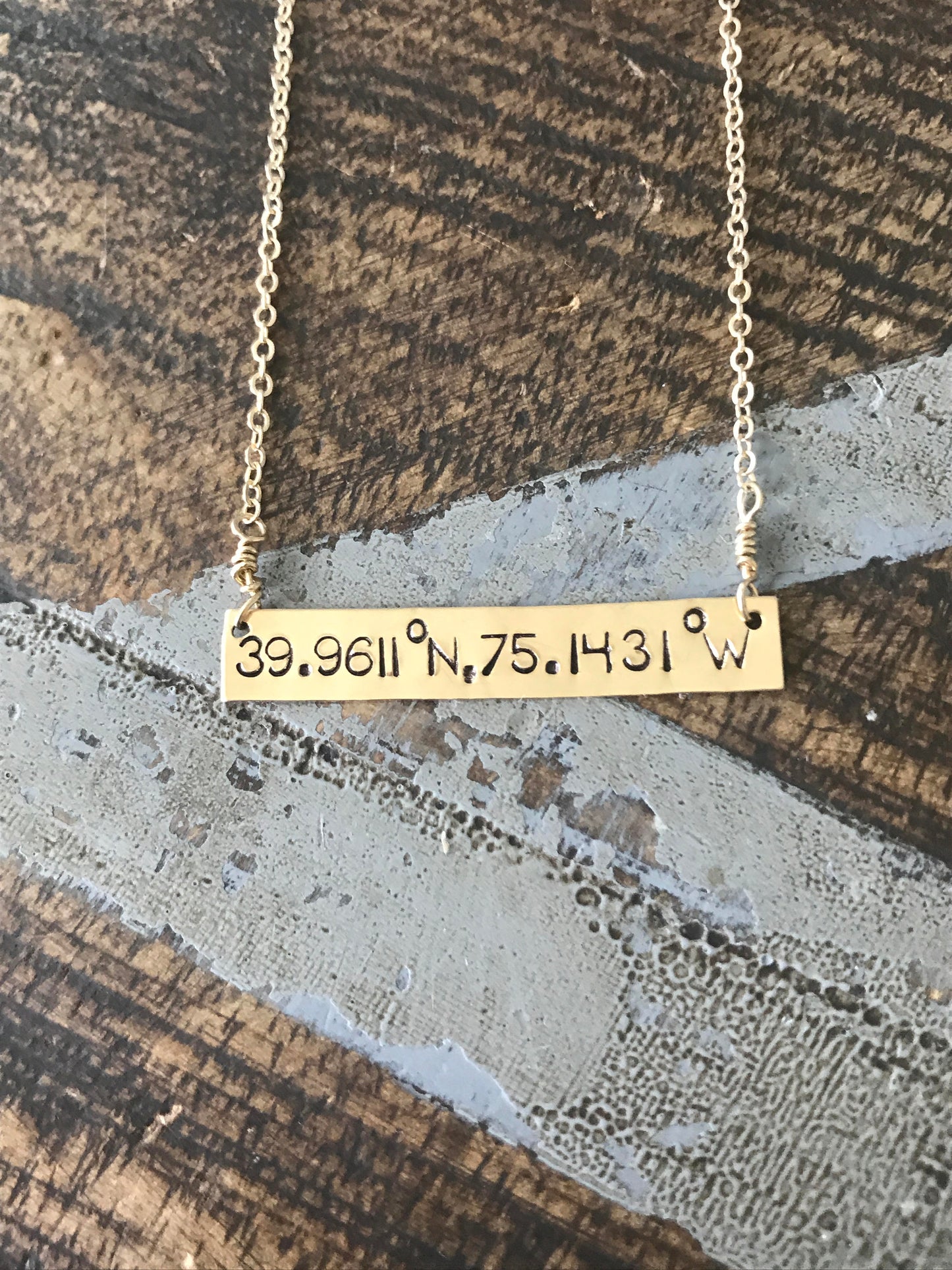 Gold Bar Necklace Custom Name Bar •Nameplate Necklace Personalized Bar Layering Bar Horizontal Skinny Coordinates Necklace