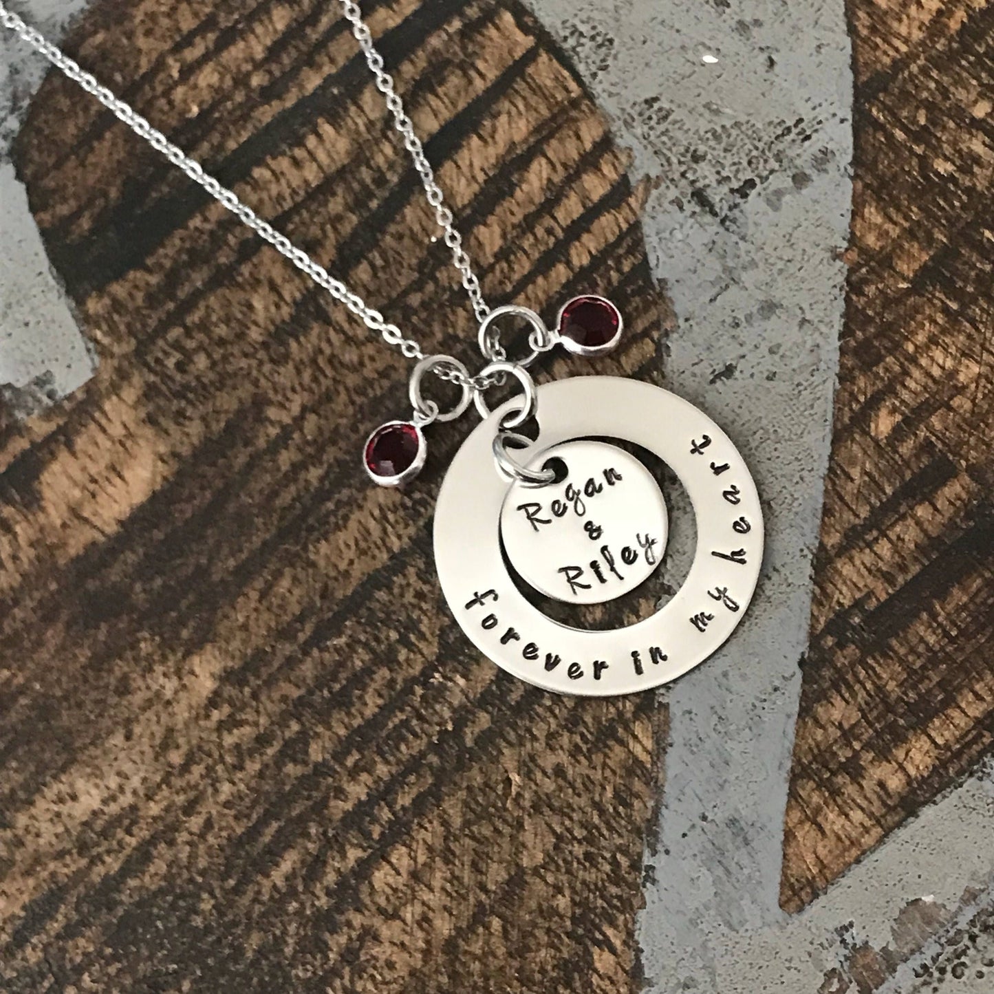 Loss Gift Forever In My Heart Necklace Memorial Necklace Engraved Jewelry Miscarriage Jewelry Mother Jewelry Personalized Jewelry Washer