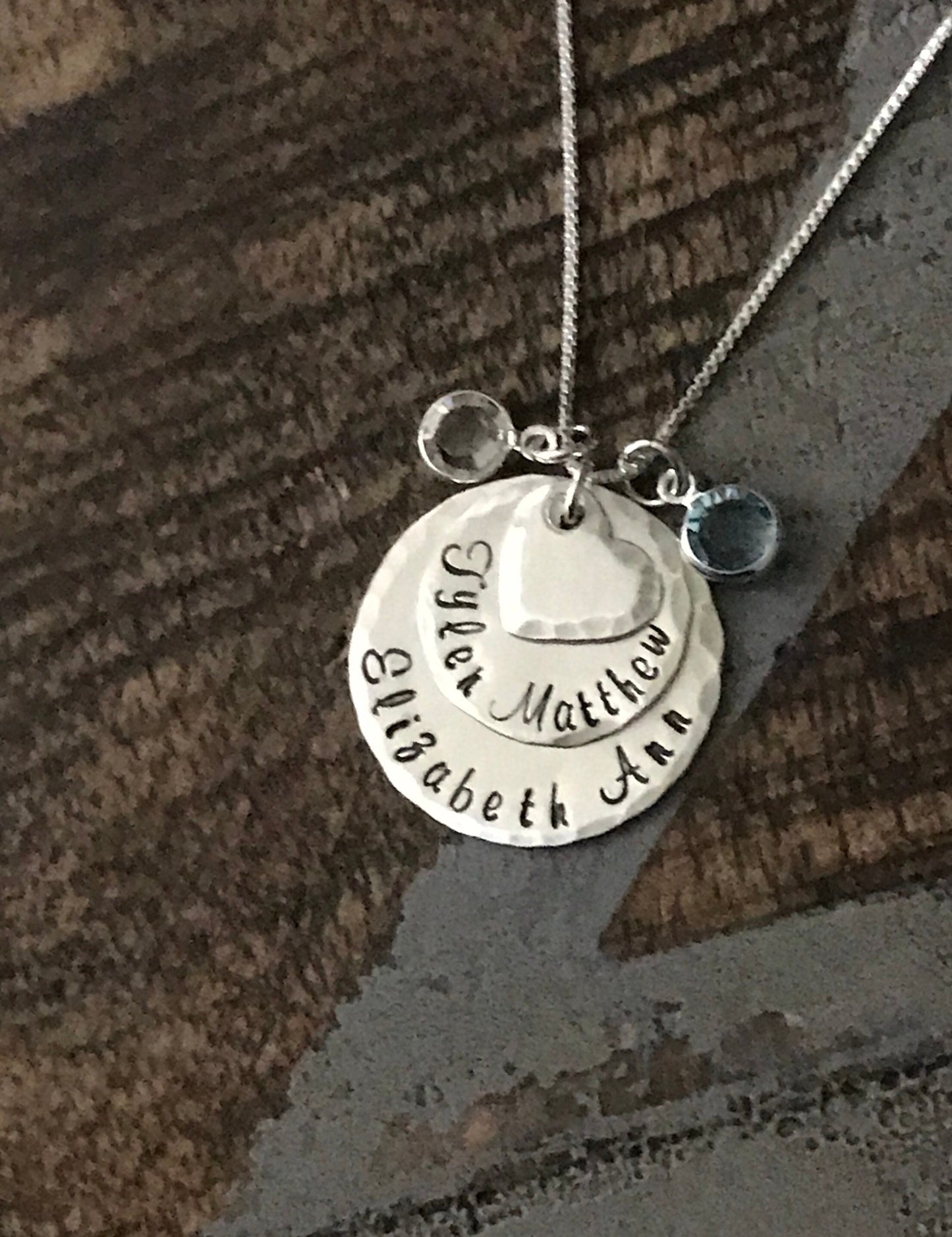 Nana Necklace Sterling Silver Necklace Layered Necklace Handstamped Necklace Personalize Jewelry Grandma Jewelry Custom Necklace