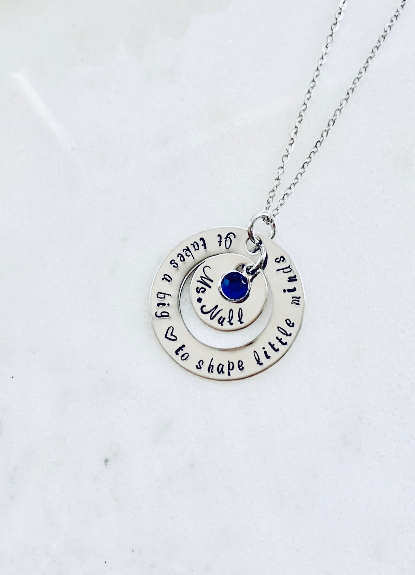 Teacher Necklace It Takes a Big Heart to Shape Little Minds Gift for Teacher Teacher Gift Teacher Jewelry Handstamped Necklace Inspirational