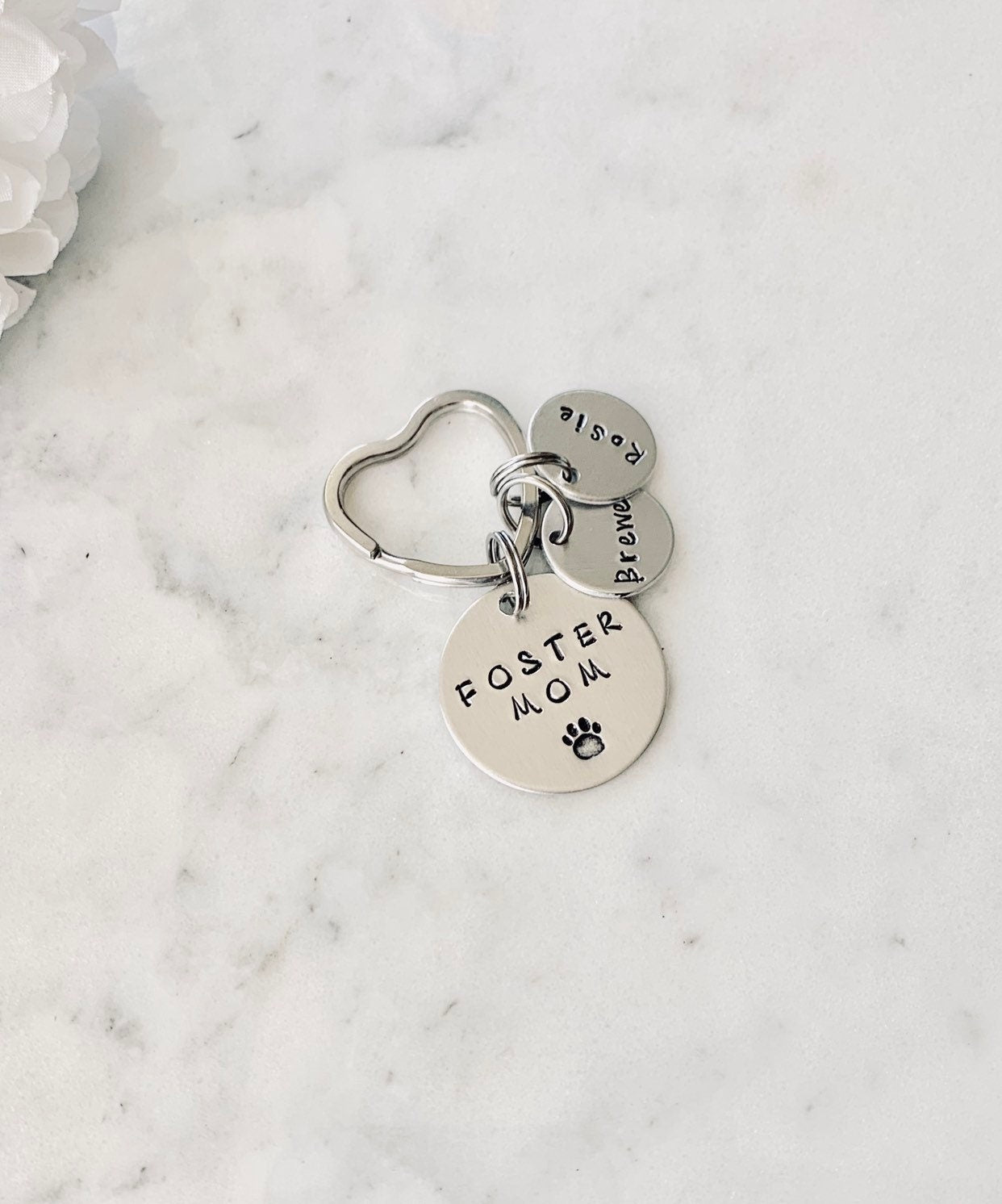 Dog Foster Mom keychain Foster parent gift Foster Family gift Foster Parent Gift Foster Mom gift Foster care jewelry Guardian Parent Gift