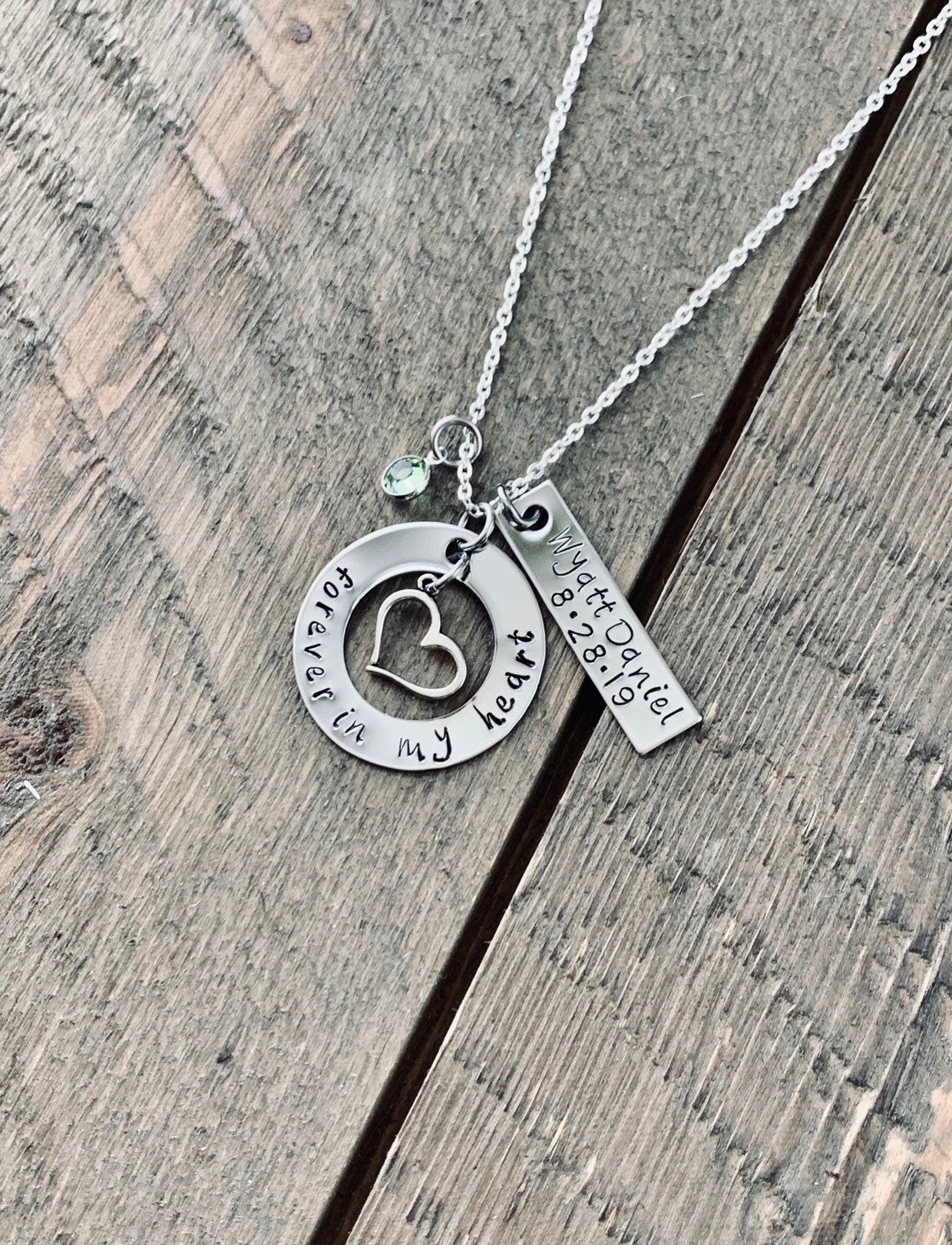 Memorial Gift Hand Stamped Memorial Jewelry Custom Memorial Necklace Sympathy Gift Personalized Miscarriage Necklace Infant Loss Jewelry
