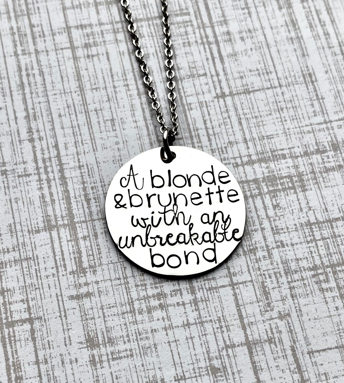 Friend Necklace | Bridesmaid Gift | Friend Gift | Best Friend Gift | A brunette and a blonde | Personalized Gifts | A blonde and brunette