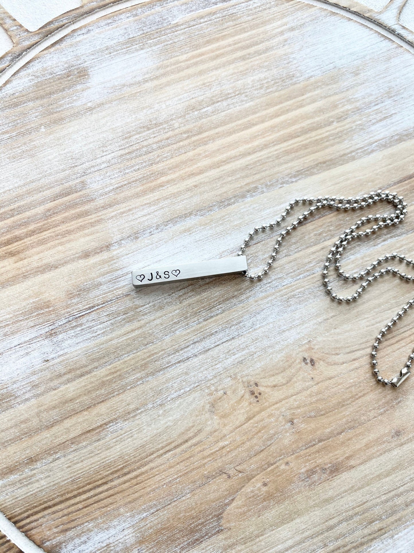 Bar Necklace Mens Necklace Gift for Dad Fathers Day Gift Handstamped Necklace Stainless Steel Bar Custom Necklace Personalized Necklace