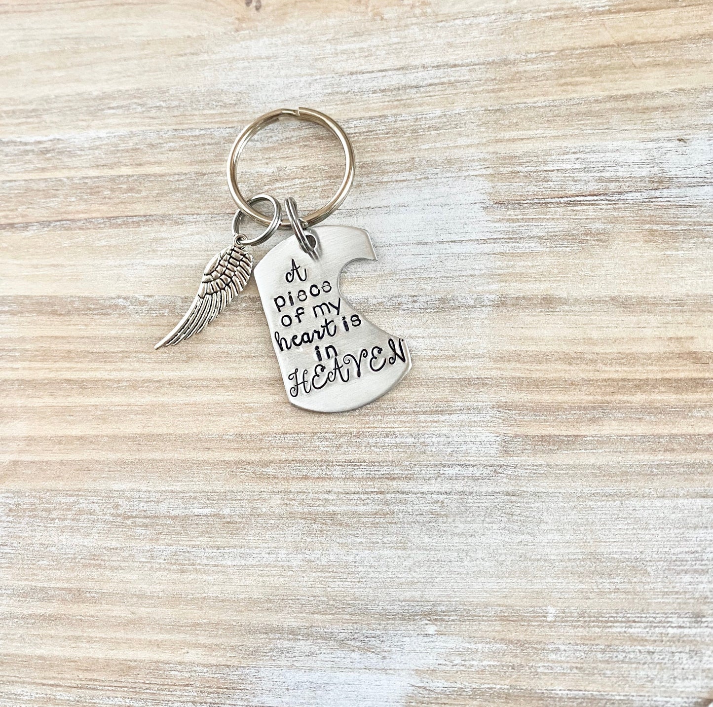 A Piece of my Heart is in Heaven keychain,Loss Of Loved One Keychain, Memorial Keychain, Loss of Father, Loss Of Mother, Sympathy Keychain