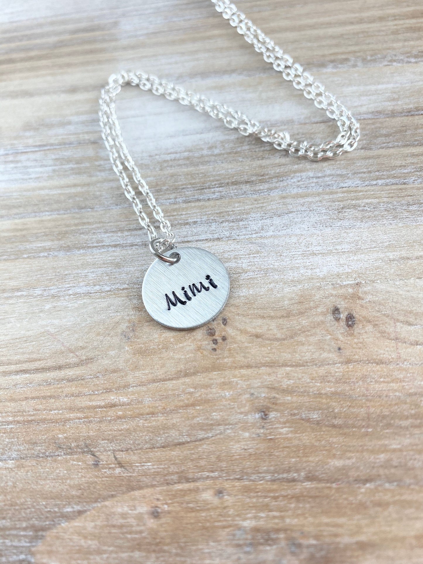 Mimi Necklace Grandma Necklace Personalized Necklace Personalized Jewelry Handstamped Necklace Custom Necklace New Grandma Gift Mimi Jewelry