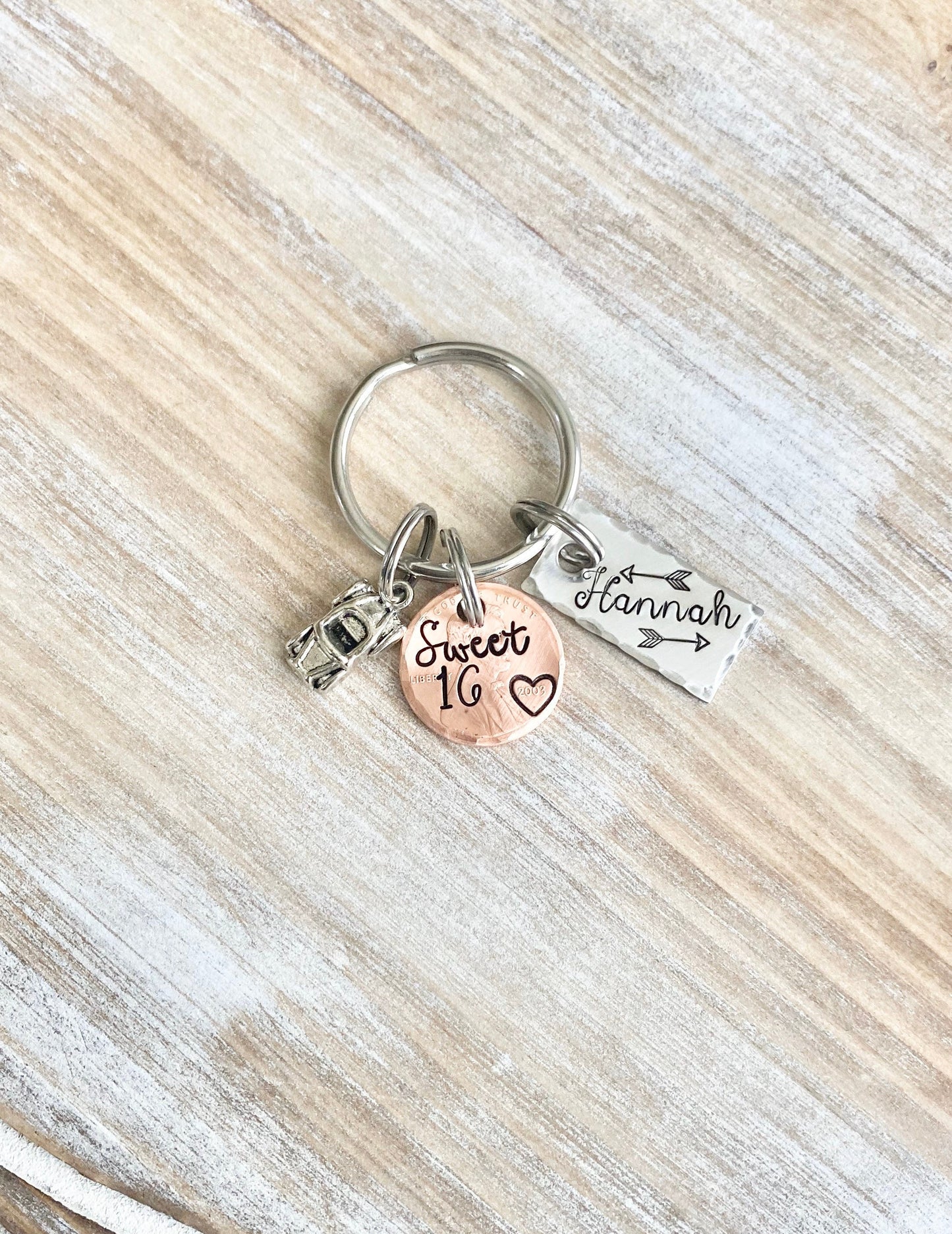 New Car Keychain,Personalized Sweet 16 Keychain, New Driver Keychain, Sweet Sixteenth Birthday Gift, Sweet 16 Gifts, Gifts For Daughter