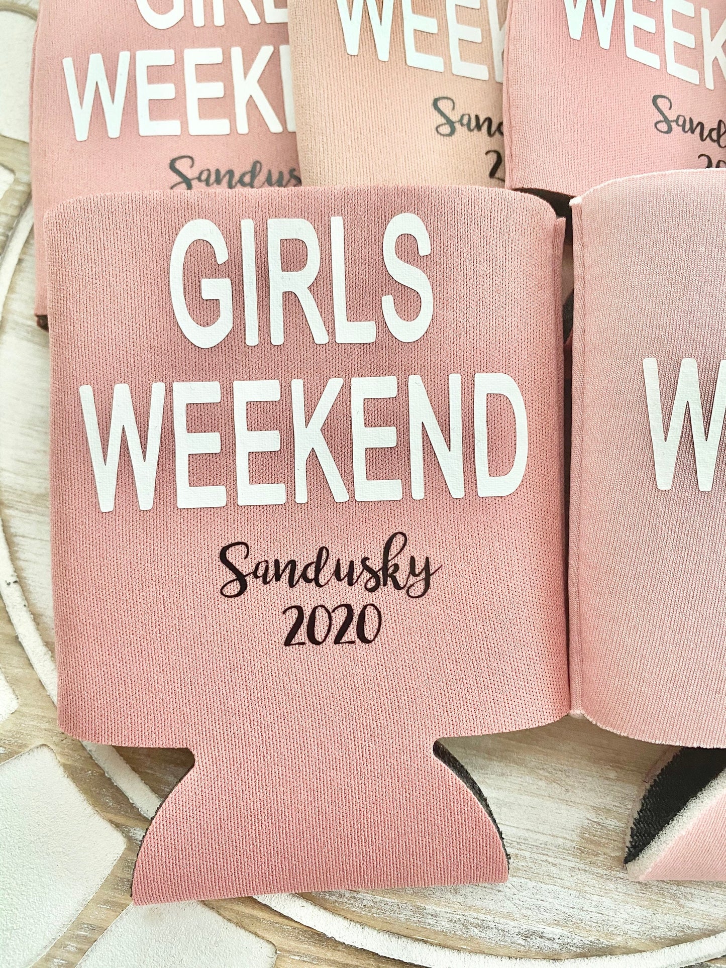 Personalized Girls Weekend Can Coolers: Custom Party Favors