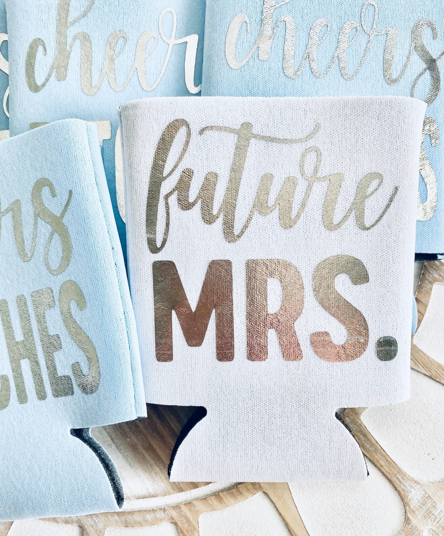 Personalized Bachelorette Can Coolers: Future Mrs. & Cheers Bitches