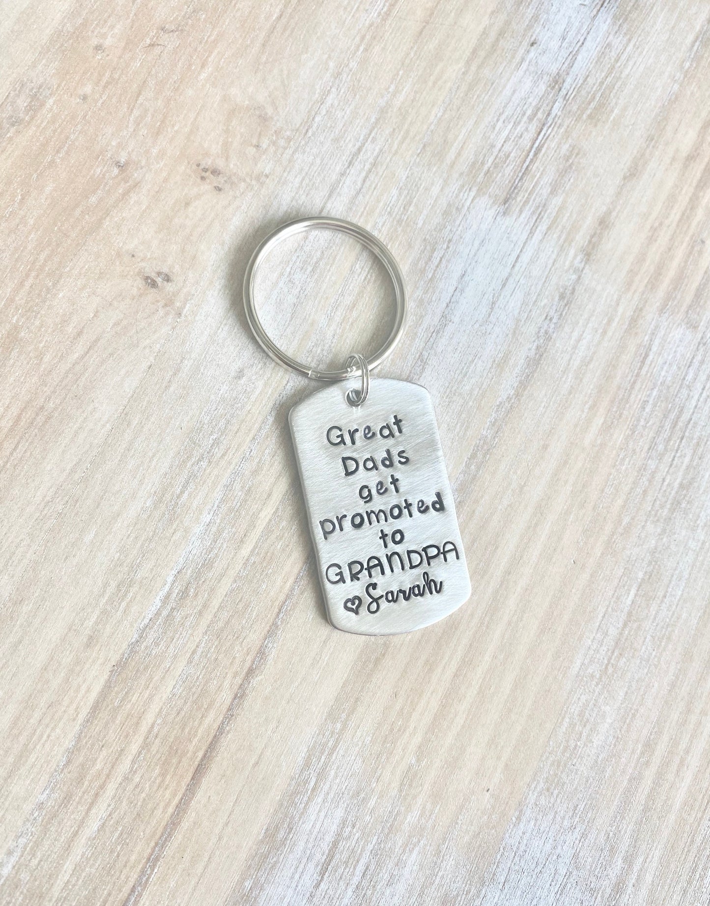 Great Dads Get Promoted to Grandpa Keychain Gift for New Dad Grandpa Keychain Handstamped Keychain Custom Keychain Dad Keychain Fathers Day