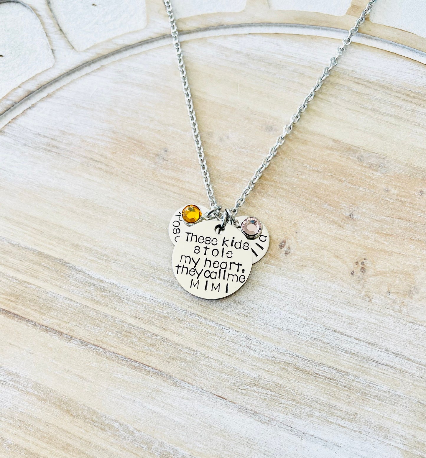 These Kids Who Stole My Heart Necklace They Call Me Mimi Jewelry Hand Stamped Gift For Mimi Custom Necklace Gift for Mom