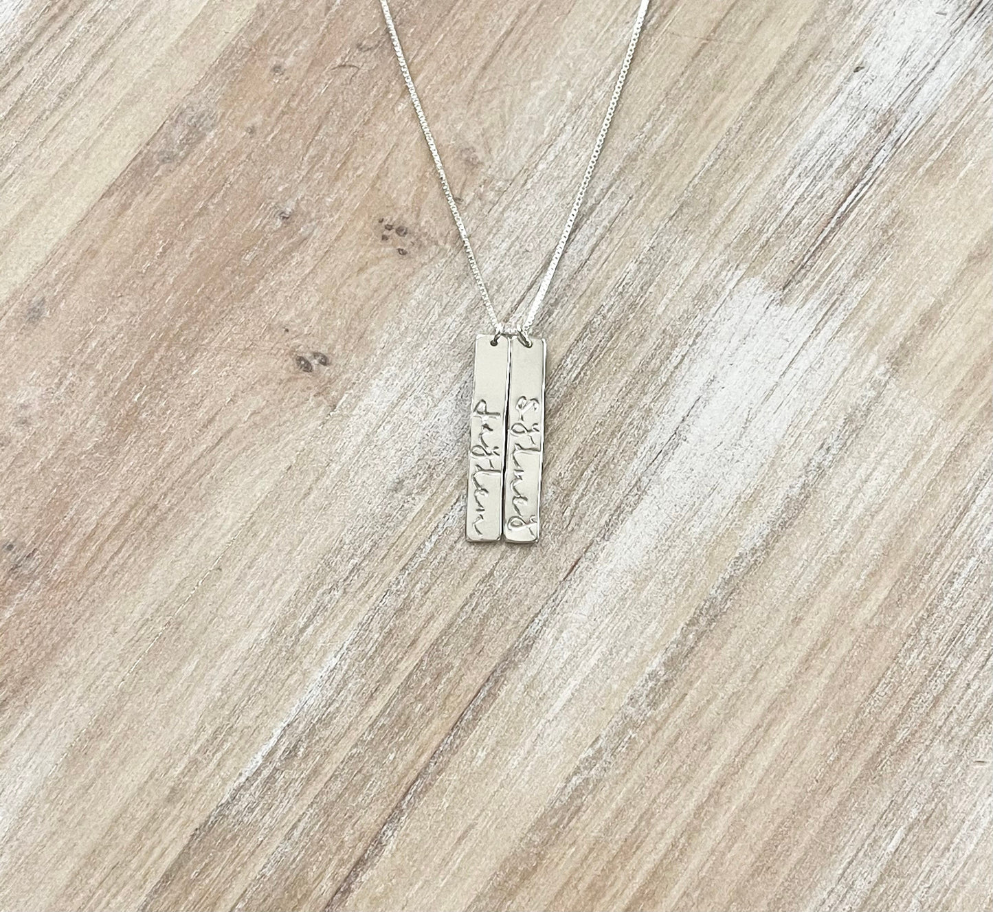 Sterling Silver Bar Necklace Custom Name Bar Nameplate Necklace Personalized Bar Layering Bar Horizontal Skinny Name Necklace