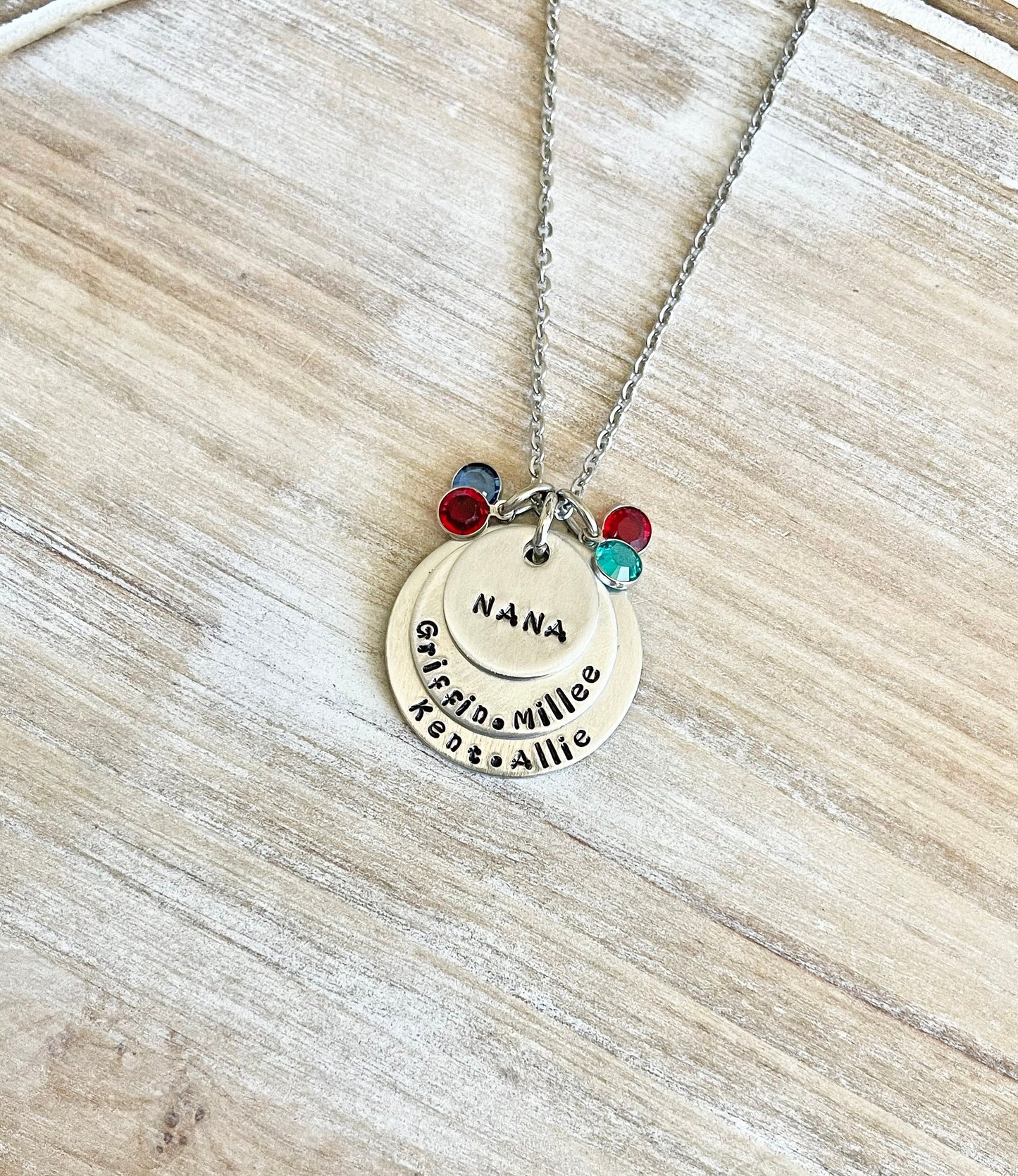 Nana Necklace Nana Jewelry Personalized Jewelry Handstamped Jewelry Name Necklace Grandma Necklace Grandma Jewelry