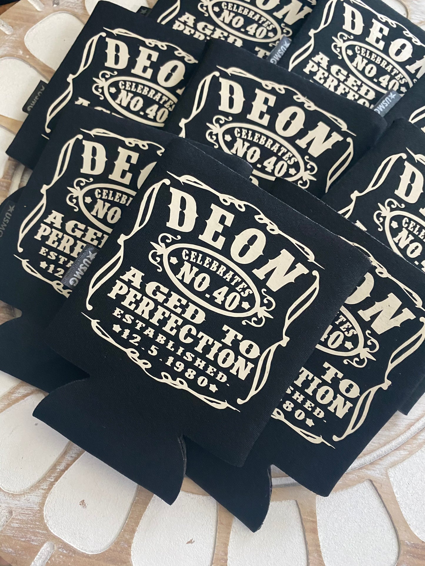 Personalized Whiskey Can Cooler: 30th Birthday Bachelor Party Favor