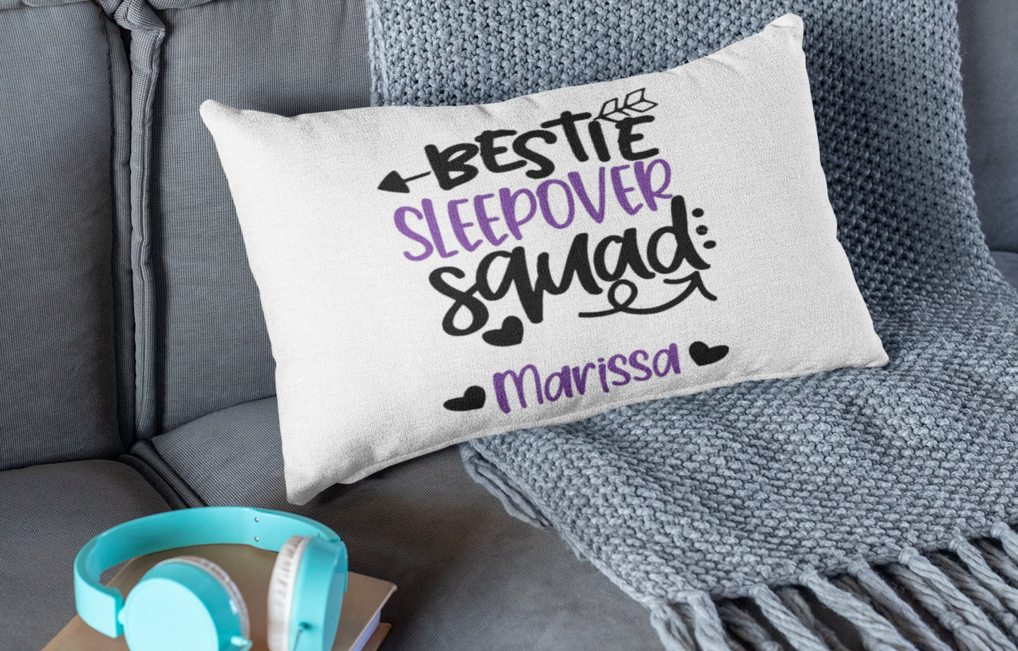 Personalized Slumber Party Pillowcase: Bestie Sleepover Squad Favor