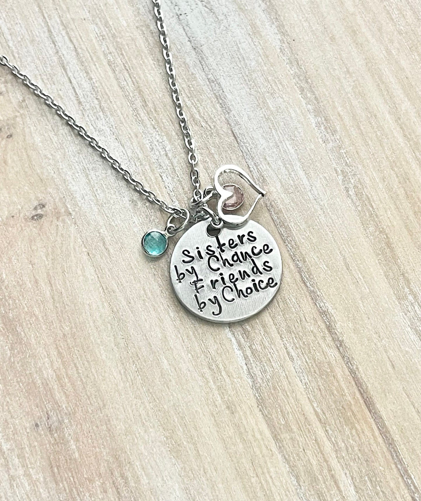 Big Sister & Little Sister Necklace Sister Jewelry Sister Birthday Gift Silver Sister Necklace LIttle Sis Gift Sisters By Chance Necklace