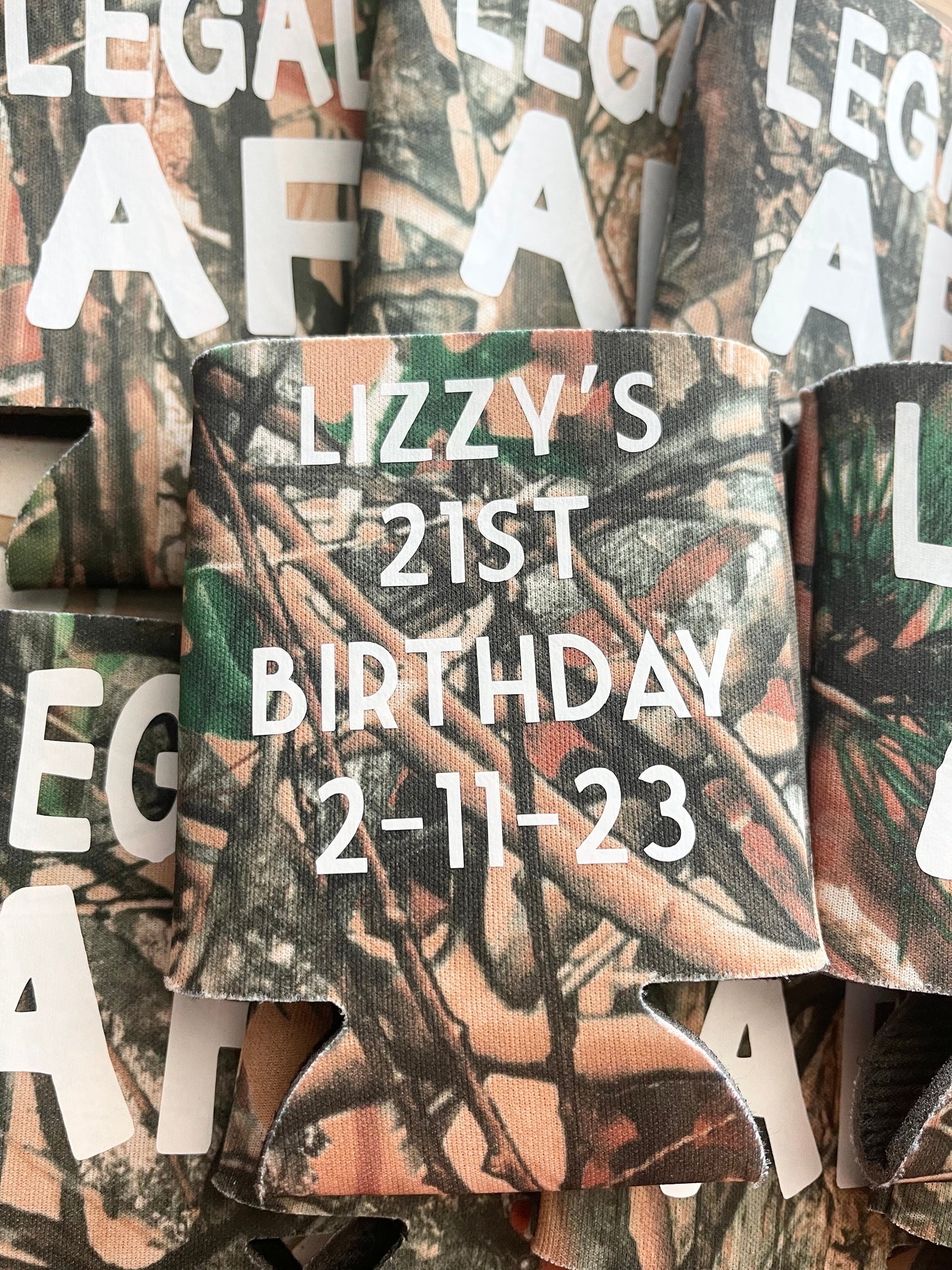 Legal AF 21st Birthday Can Cooler: Custom Party Favor