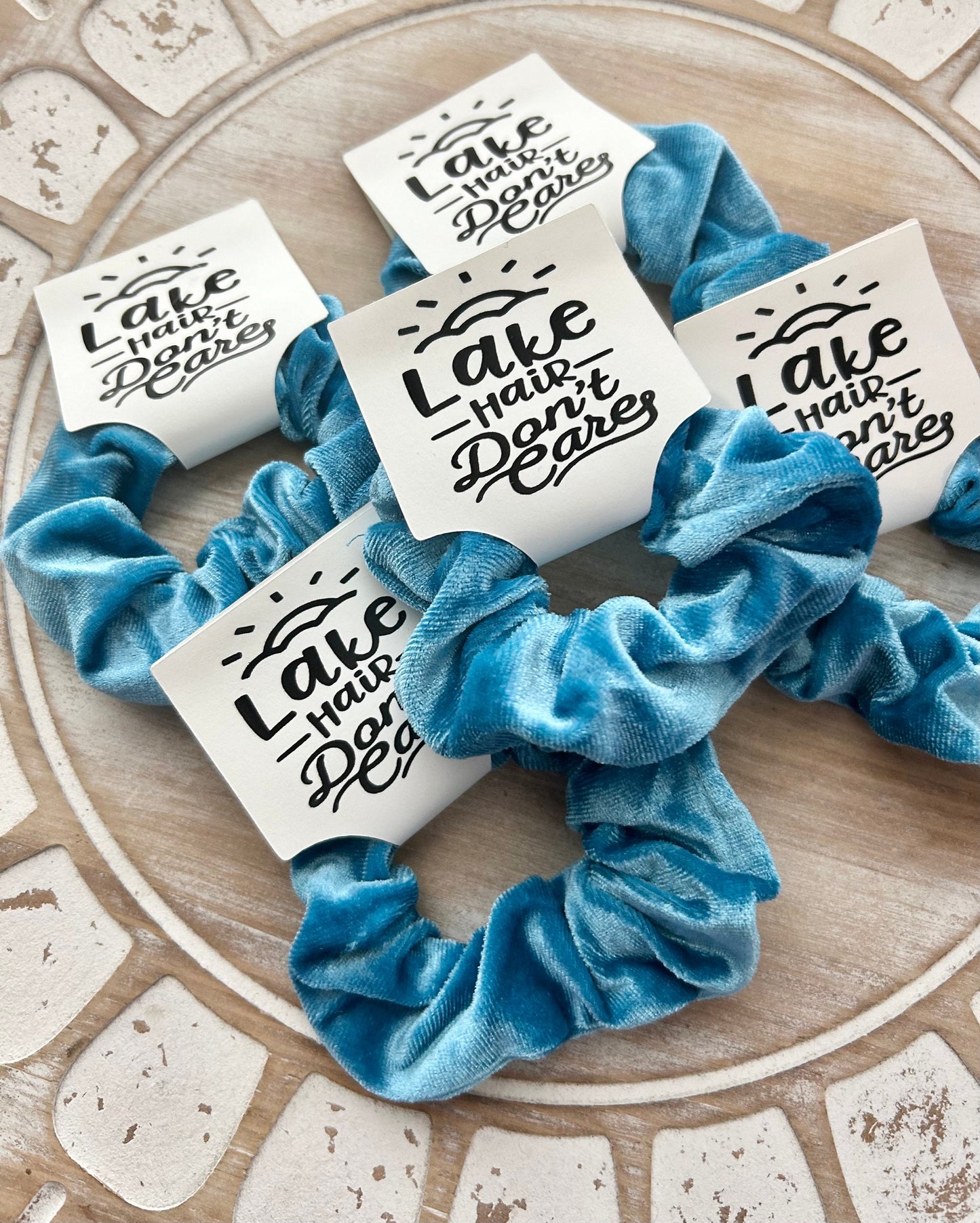 Lake Hair Don't Care Velvet Scrunchie: Bachelorette Party Favor