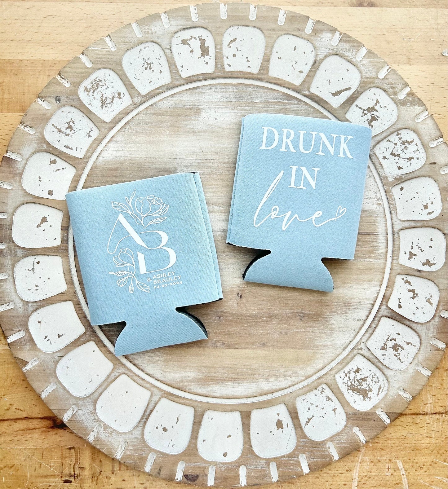 Custom Wedding Can Coolers: Drunk in Love Party Favors