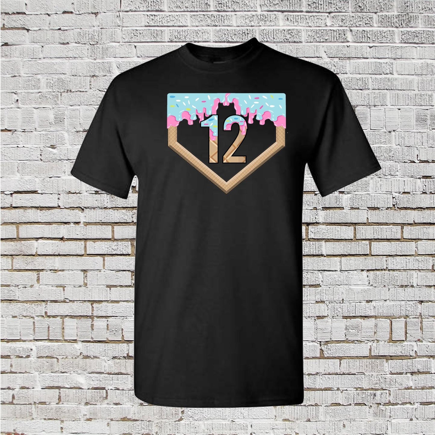 8th Birthday Baseball Shirt: Ice Cream Drip Number 8 Tee