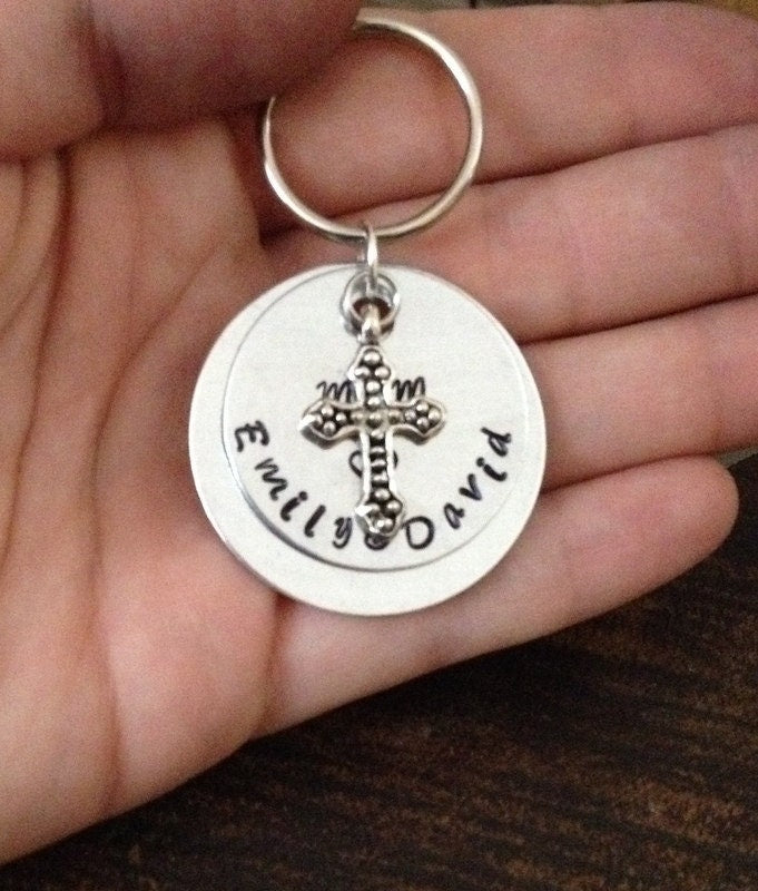 Mom Keychain Proverbs Keychain Handstamped Keychain Personalized Keychain Heart Keychain Custom Keychain Christian Keychain Gift for Mom