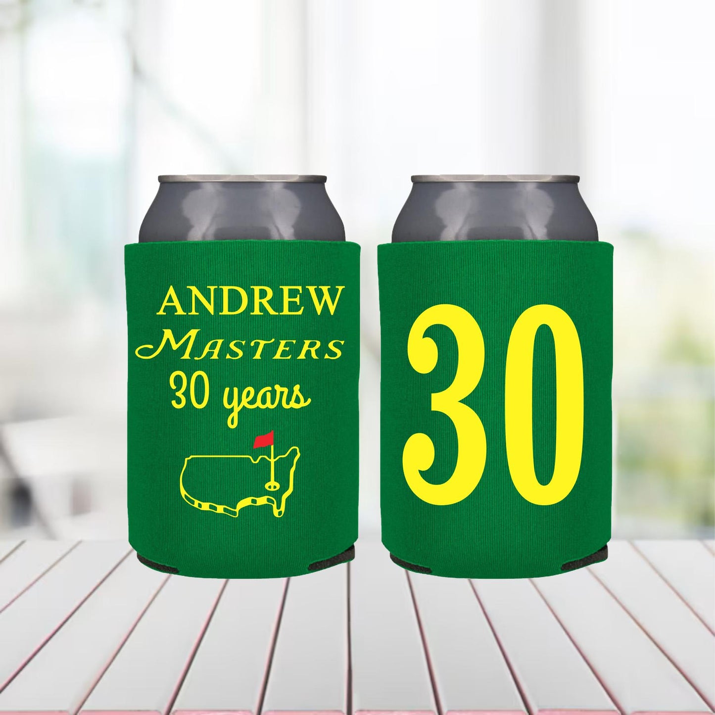 Personalized Golf ParTee Can Cooler: 30th Birthday Party Favor