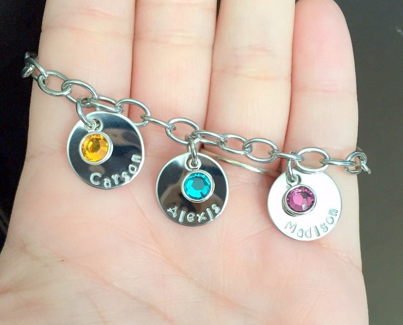Grandma Bracelet Gift for Mom Handstamped Charm Bracelet Personalized Bracelet Mother's Day Gift Charm Bracelet Hand Stamped Bracelet