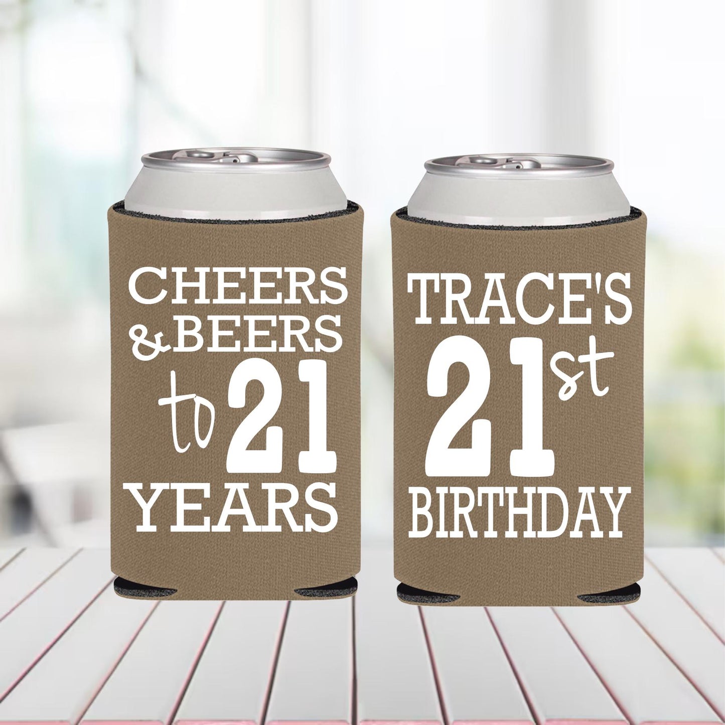 Personalized 21st Birthday Can Coolers: Legal AF Party Favors