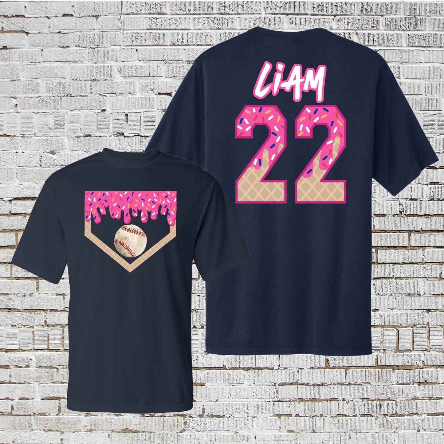 Custom Baseball Birthday Shirt: Dri-Fit Ice Cream Number Tee