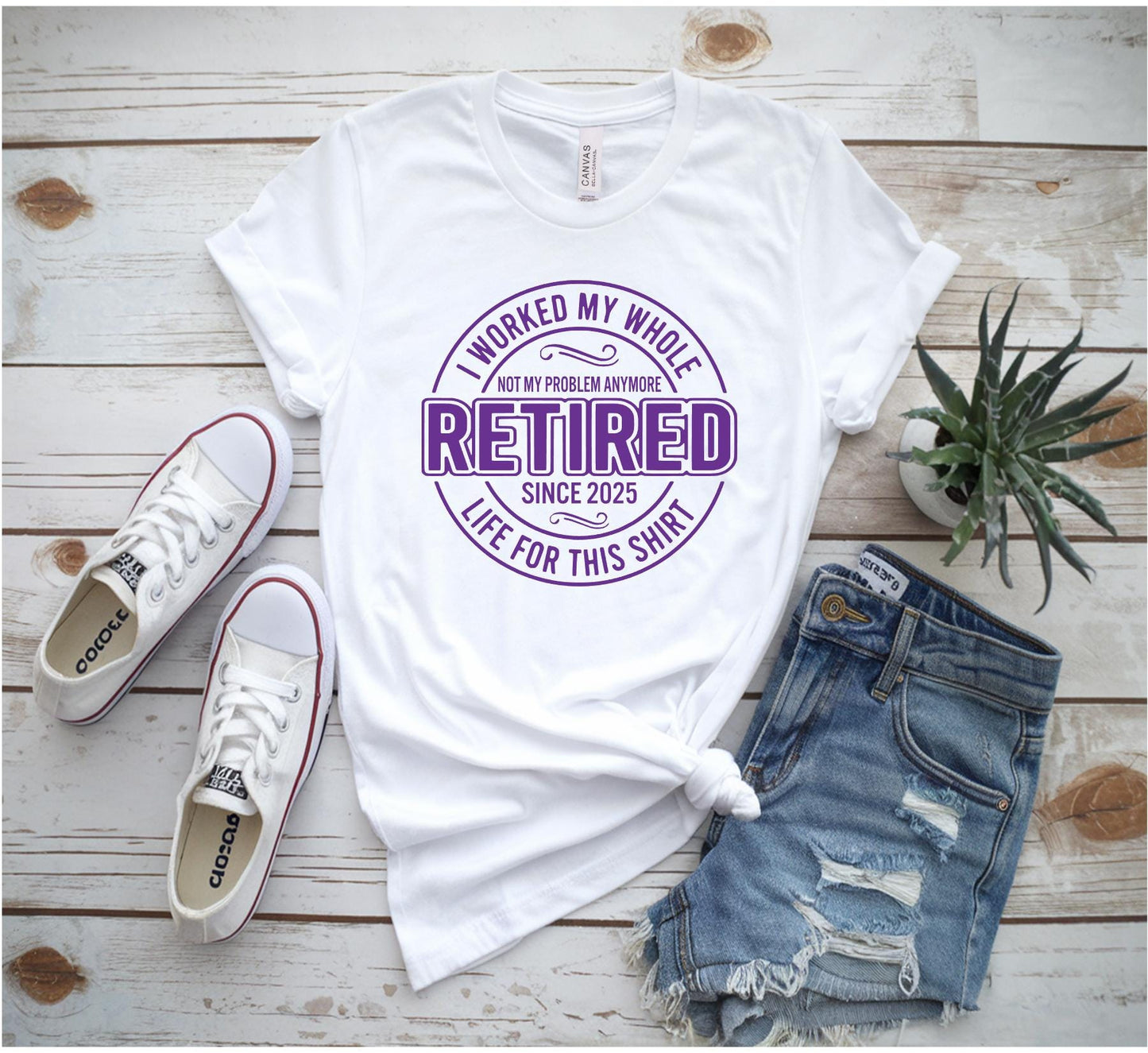 Funny Retirement 2025 T-Shirt: "Not My Problem Anymore" Cotton Tee