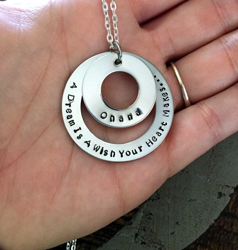 Personalized Necklace Mothers Day Gift Customized Washer Necklace Quote Necklace Gift For Her Message Necklace Handstamped Necklace
