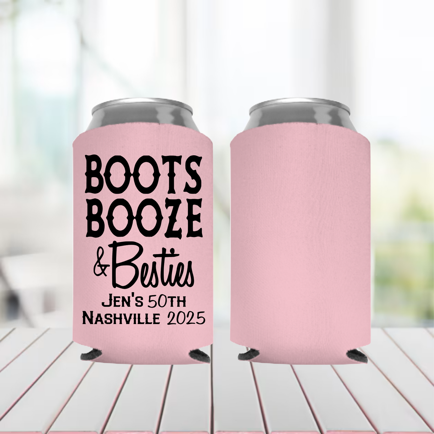 Nashville Birthday Can Coolers Boots Booze & Besties Smashed in Nash Favors Last Nash Bash Cans Bachelorette Favors Pink Can Holders