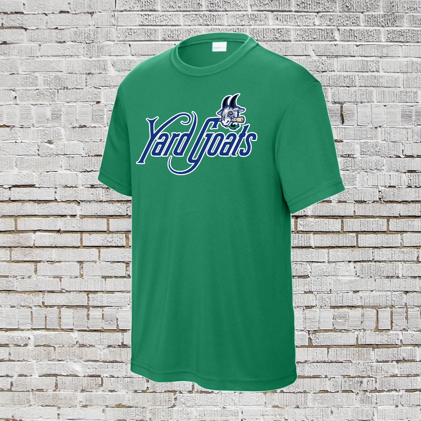 Yard Goats Baseball Tee, Kelly Green Goats Baseball Shirt, Short Sleeve Yard Goats Baseball Drifit Shirt