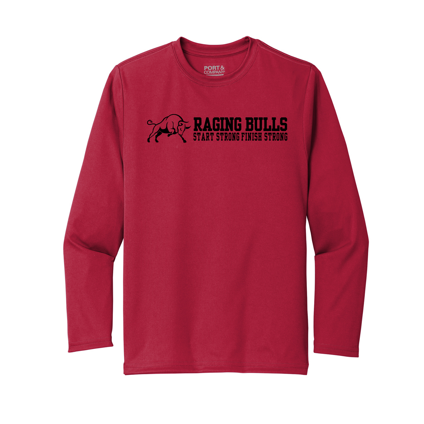 Raging Bulls “Start Strong Finish Strong” Red Game Day Tee
