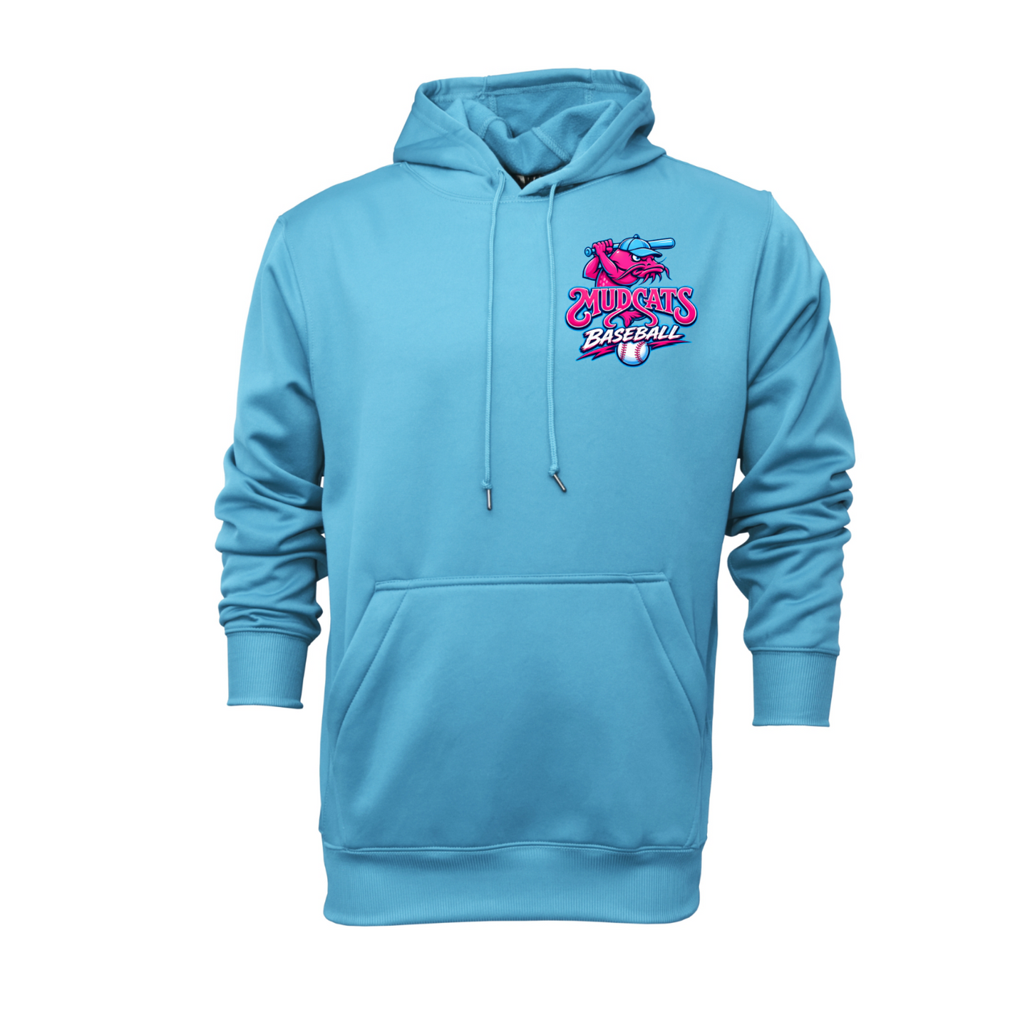 Mudcats Baseball Performance Hoodie | Adult Moisture-Wicking Hooded Pullover