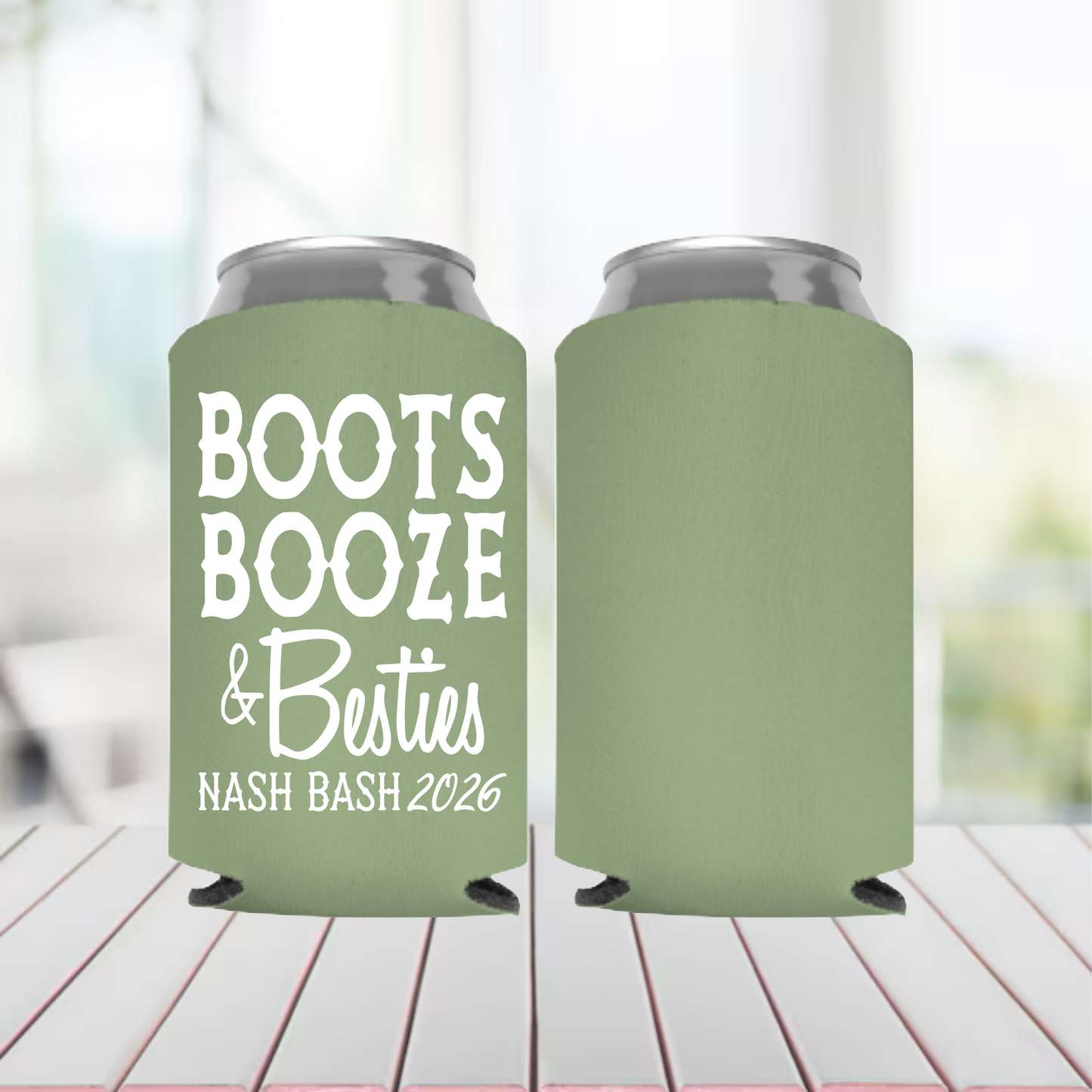Boots, Booze & Besties Bachelorette Koozies | Nash Bash 2026