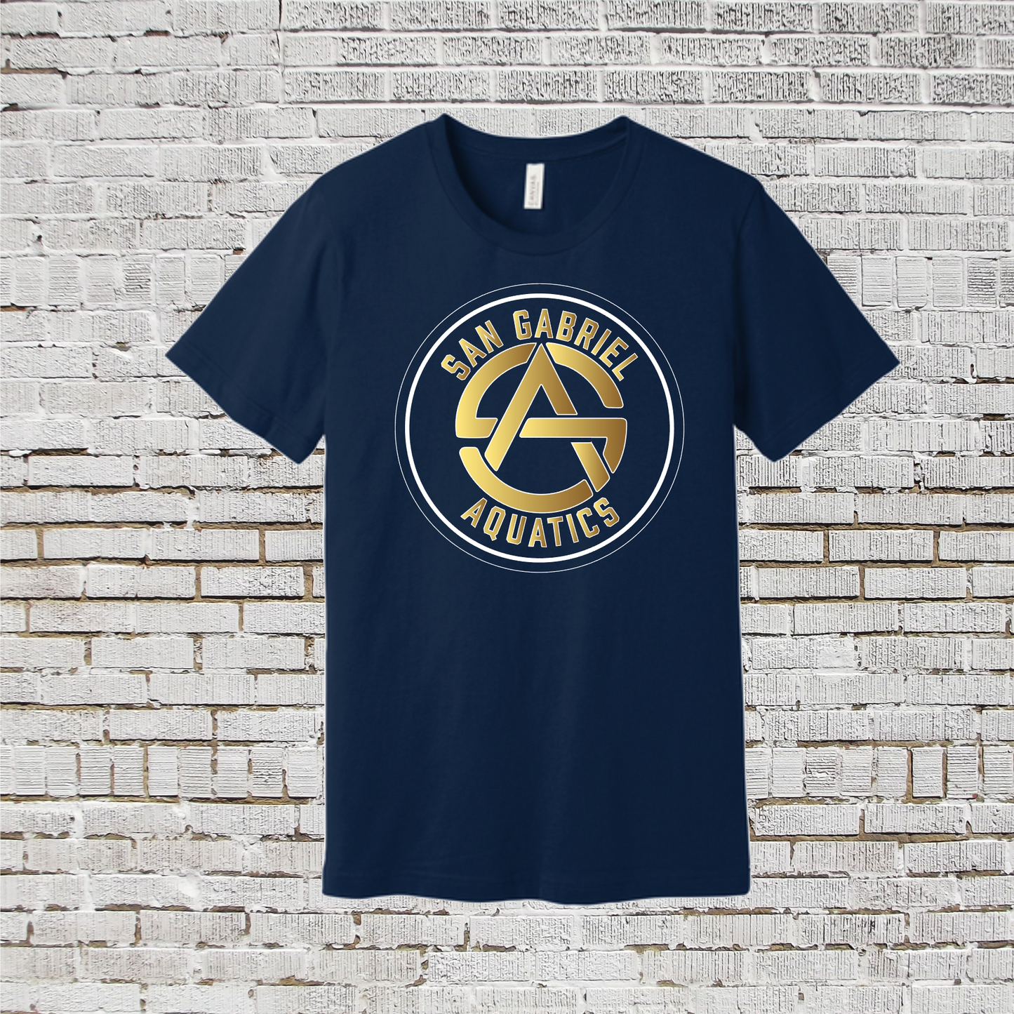 Navy San Gabriel Aquatics Shirt, SGA Tshirt, Bella and Canvas San Gabriel Shirt