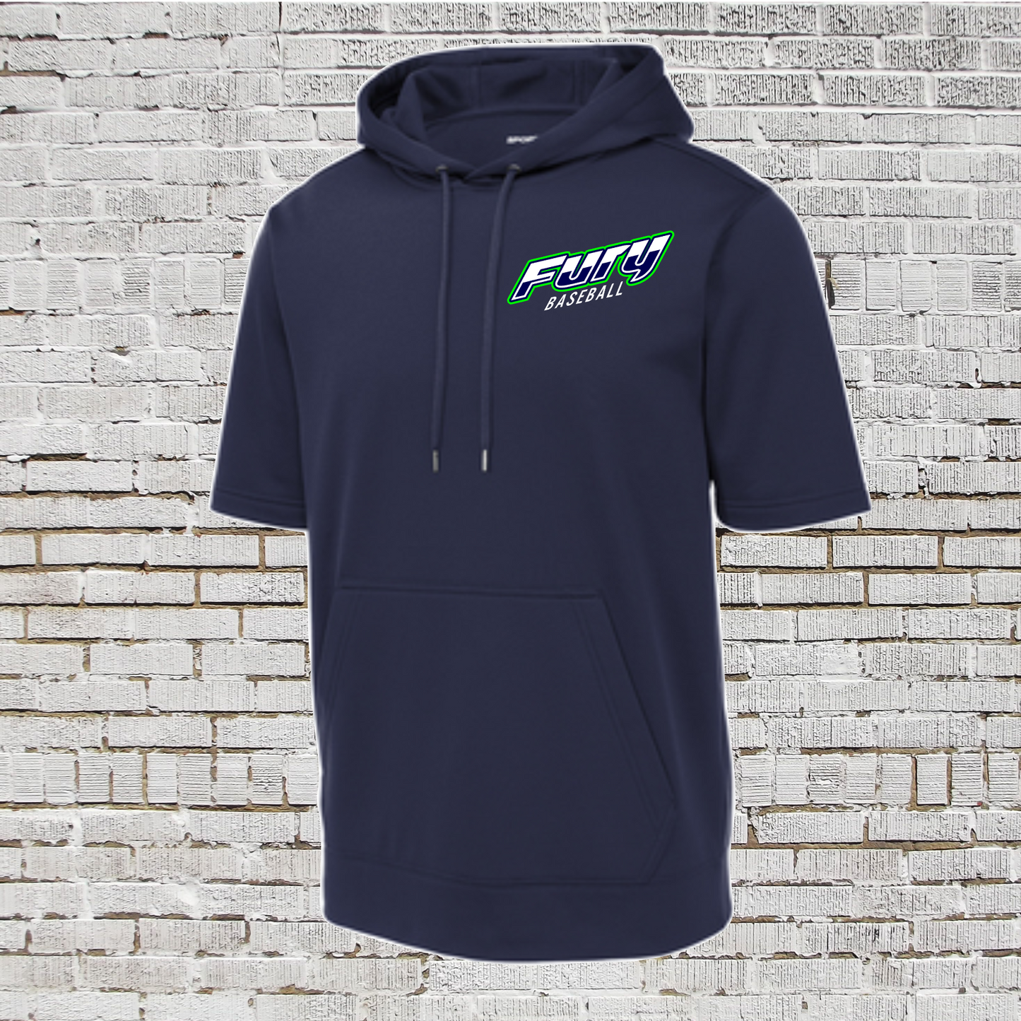 Fury Fleece Hooded Shirt, Fury Baseball Logo Short Sleeve Hoodie, Fury Spiritwear