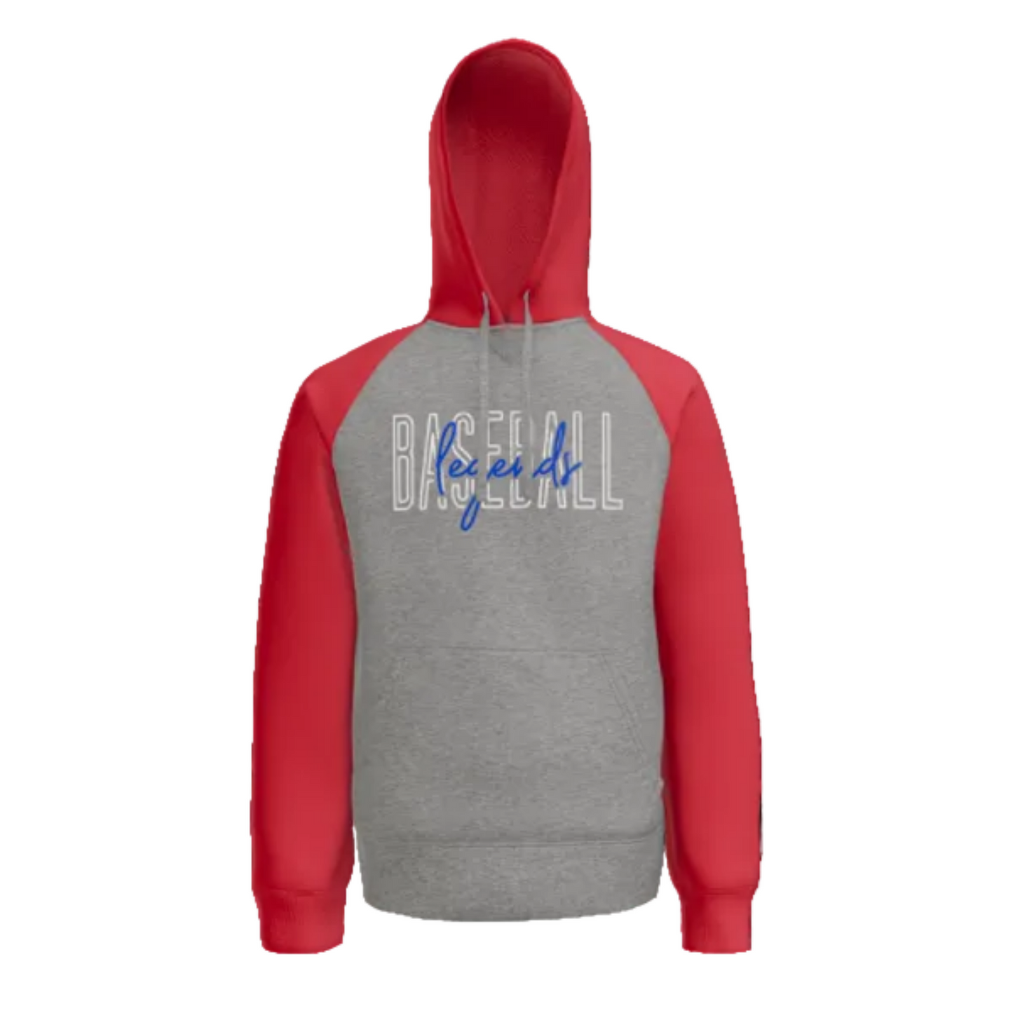 Leander Legends Colorblock Performance Hoodie – Red/Heather Grey