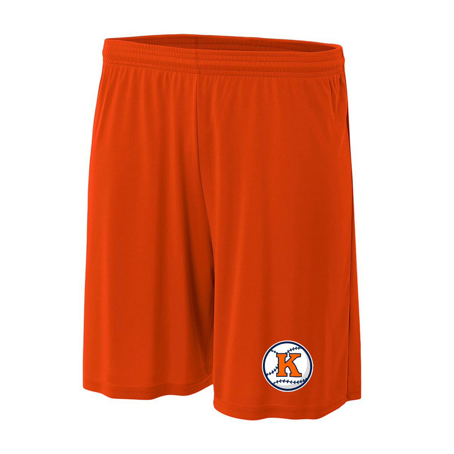 Orange Men’s Training Shorts – Knuckleheads Baseball Logo | Athletic Performance Shorts