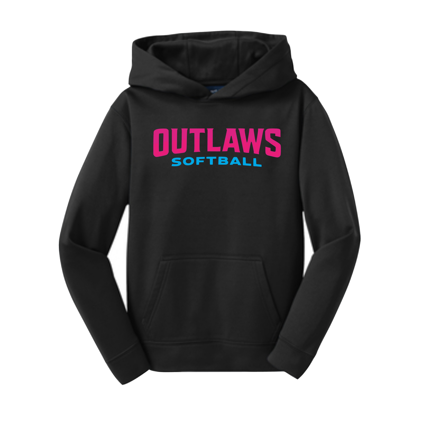 Black Outlaws Softball Hoodie | Outlaws Softball Spirit Hoodie | Game Day Softball Mom Sweatshirt