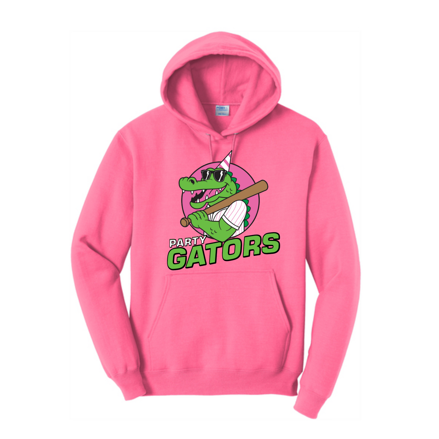 Party Gators Baseball Hoodie, Pink Gators Hoodie, Party Gators Baseball Sweatshirt