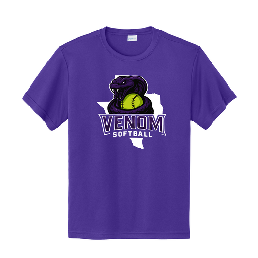 Purple Venom Softball Logo Shirt, Venom Fastpitch Tee, Venom Softball Spiritwear