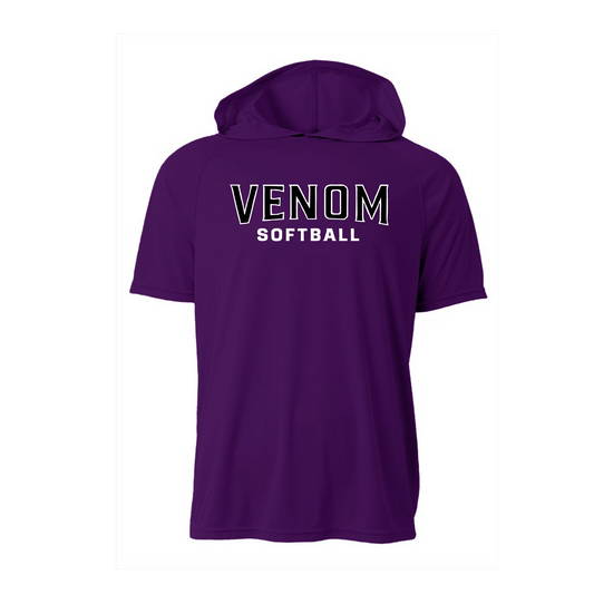 Purple Hooded Venom Shirt, Venom Fastpitch Hooded Tee, Venom Softball Spiritwear