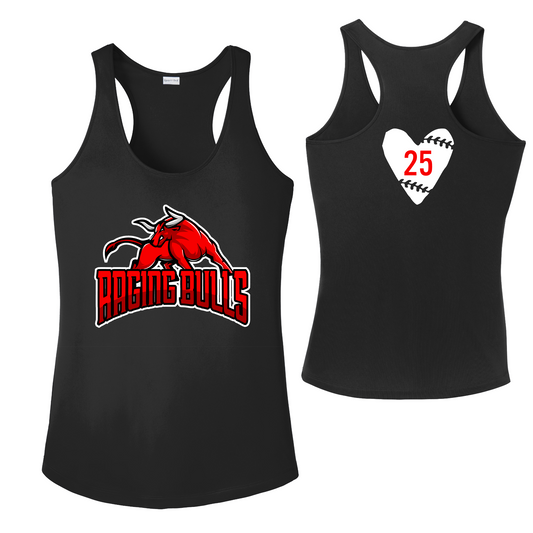Black Raging Bulls Logo Tank Top, Bulls Baseball Racerback, Raging Bulls Spiritwear