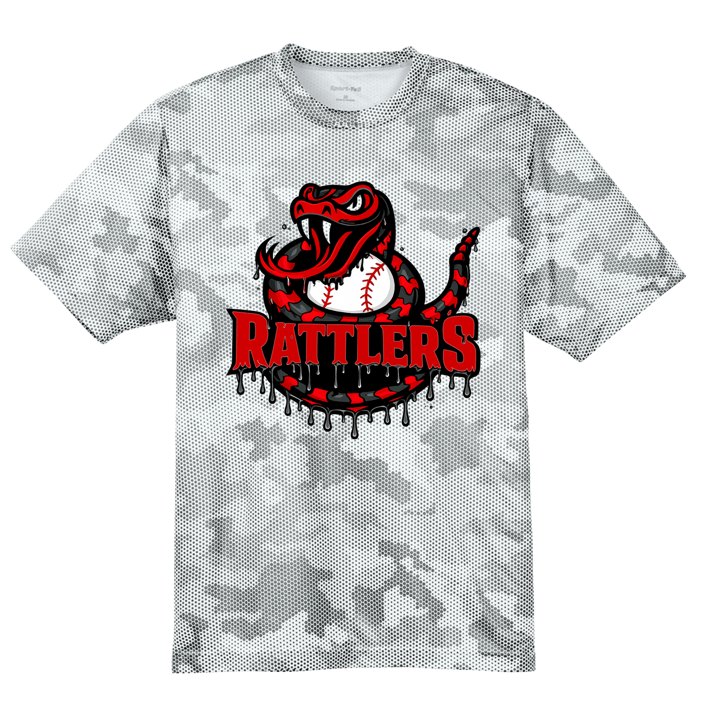 Rattlers Drip Logo Hex Camo Performance Tee