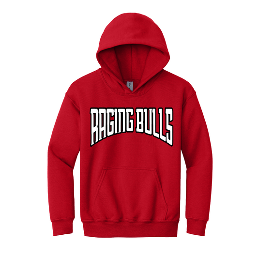 Red Raging Bulls Hoodie, Raging Bulls Baseball Sweatshirt, Red Hoodie