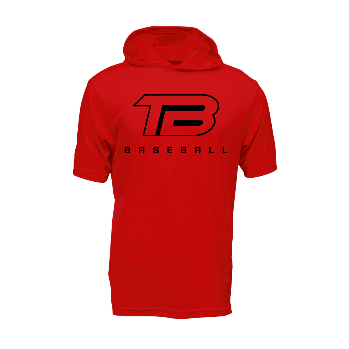 Test Baseball Red Short-Sleeve Hooded Shirt