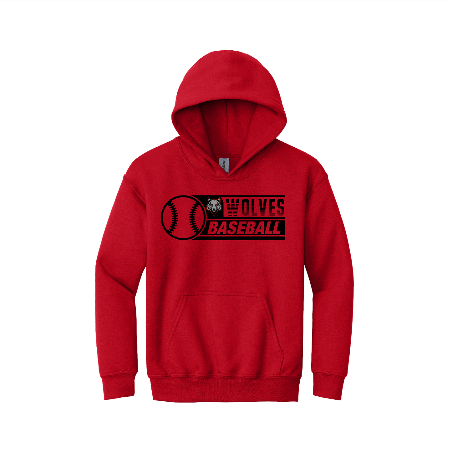 Wolves Baseball Hoodie, Red Wolves Hoodie,Wolves Baseball Sweatshirt